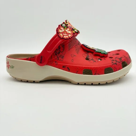 NWT Womens Size 12 Mens Size 10  Frida Kahlo Bone Red Crocs Classic Clogs - Picture 9 of 11